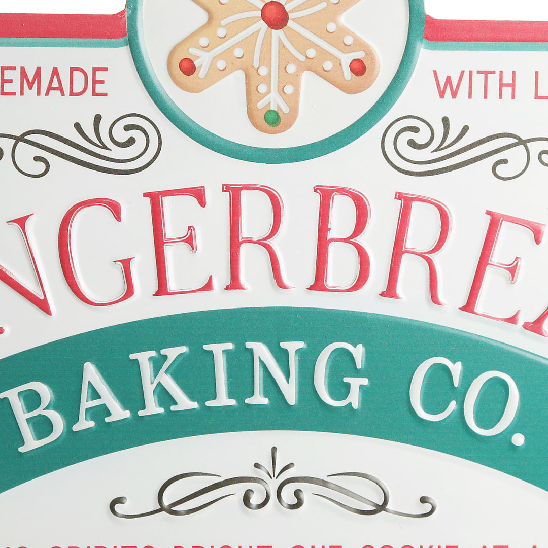Retro Metal Gingerbread Baking Co Christmas Wall Sign