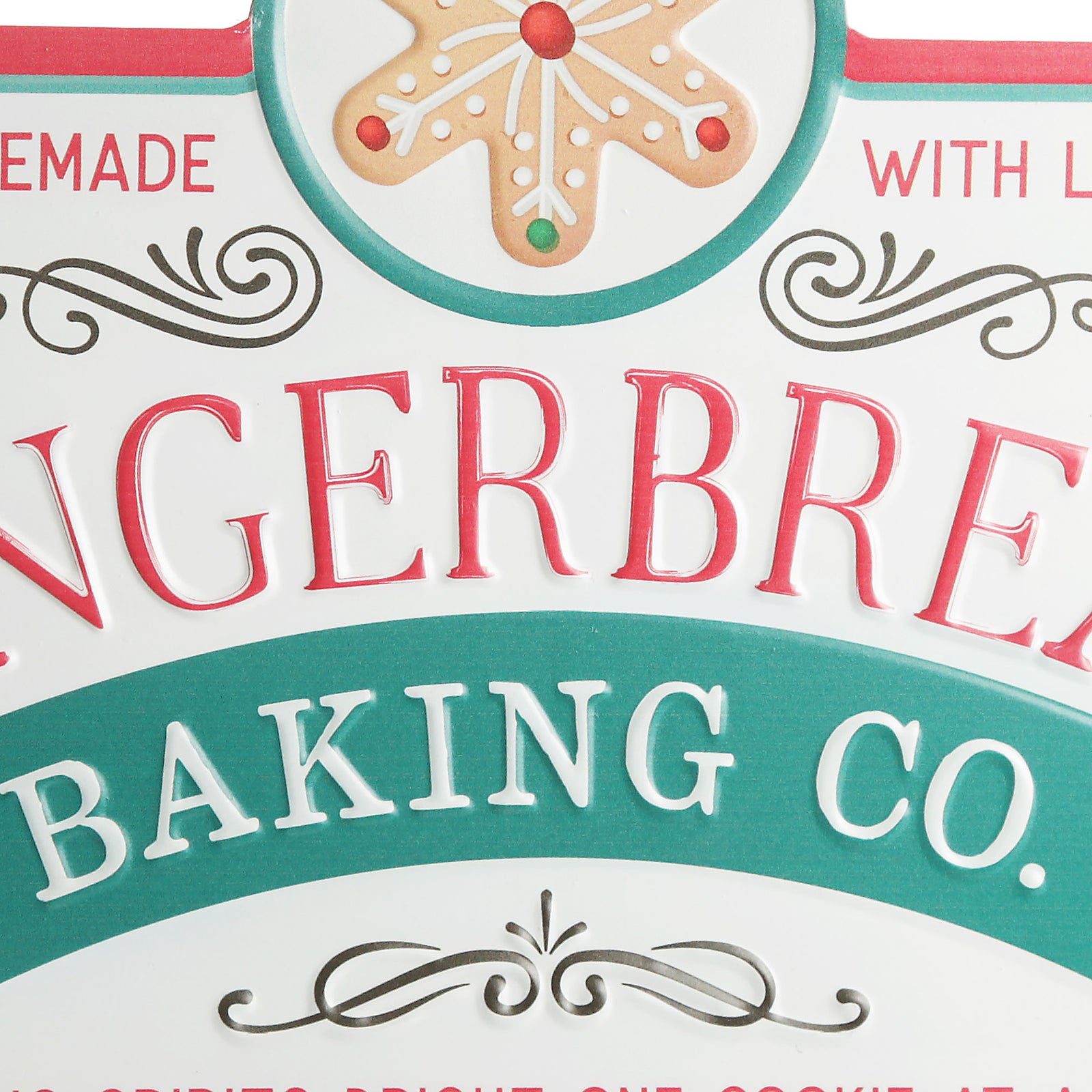 Retro Metal Gingerbread Baking Co Christmas Wall Sign