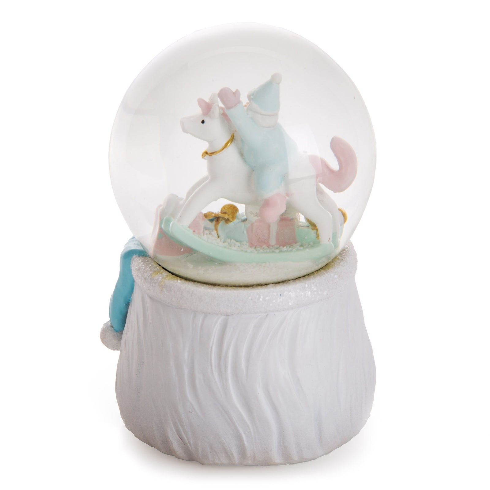 Retro Pastel Santa Snow Globe