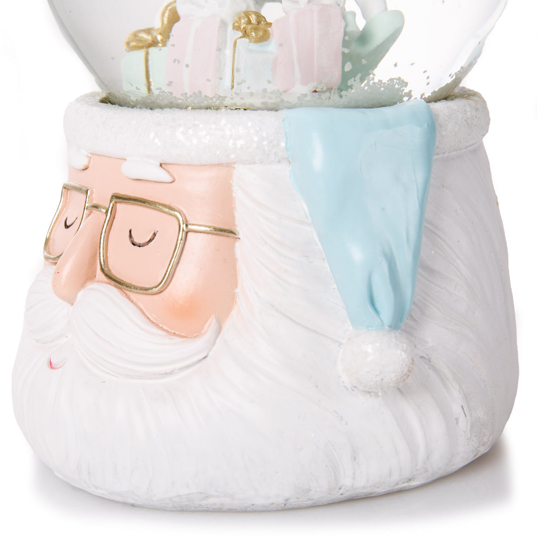 Retro Pastel Santa Snow Globe