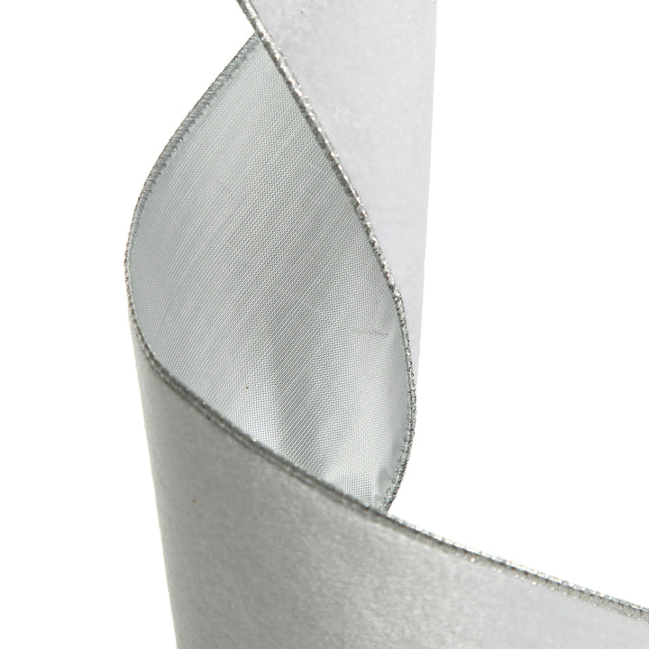 Reversible White Velour and Satin Wired Christmas Ribbon Garland