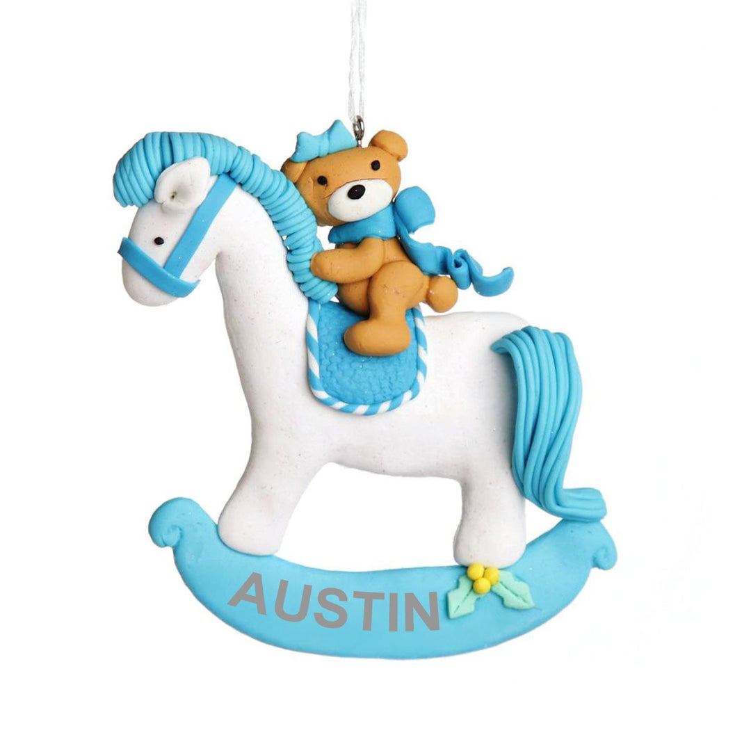 Blue Rocking Horse Decoration