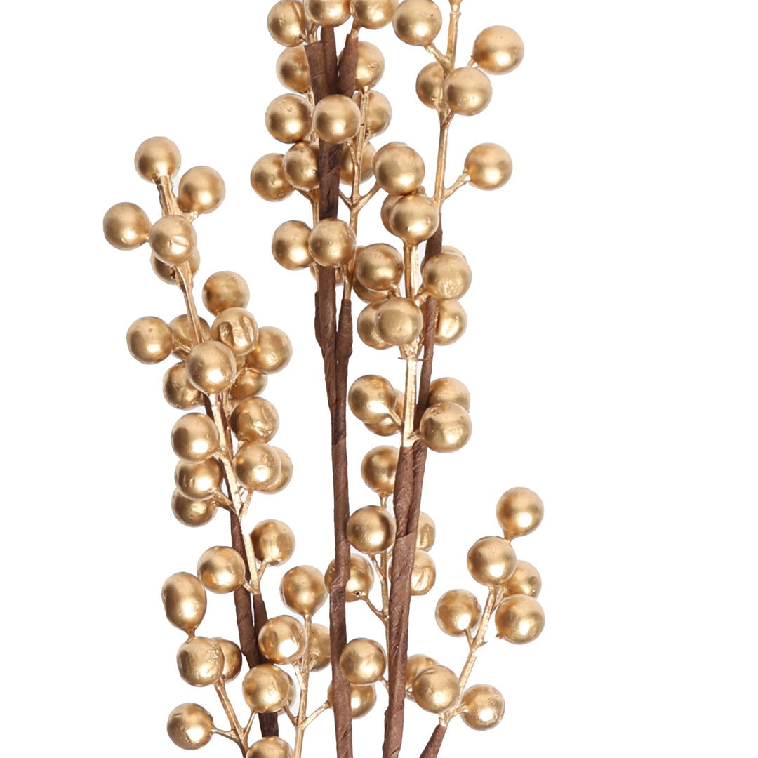 Rose Gold Berry Christmas Stem Spray
