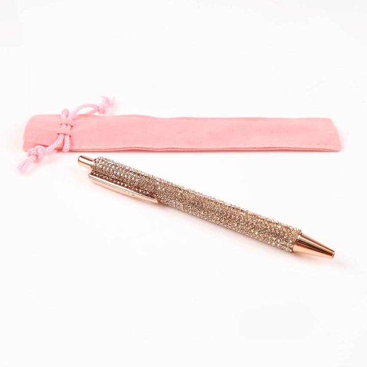 Rose Gold Diamonte Ball Point Pen