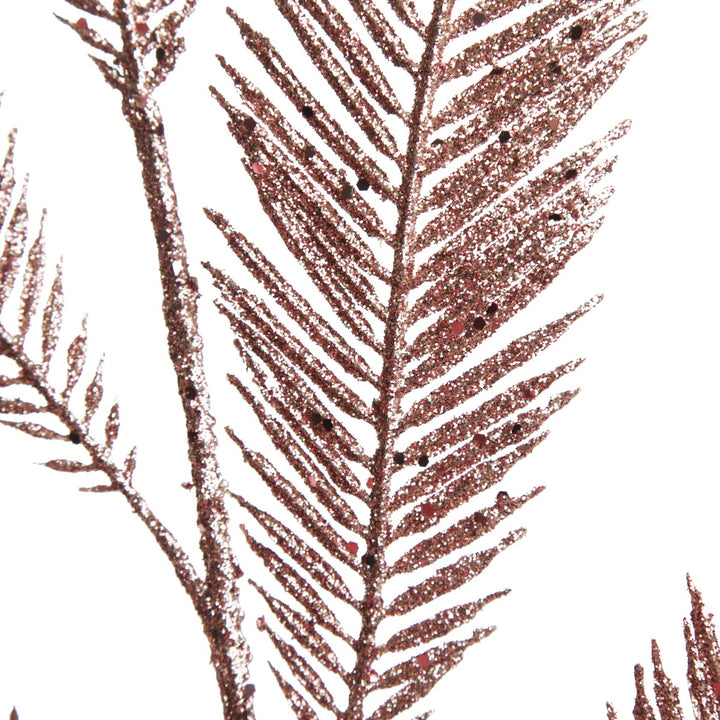 Rose Gold Glitter Feather Spray