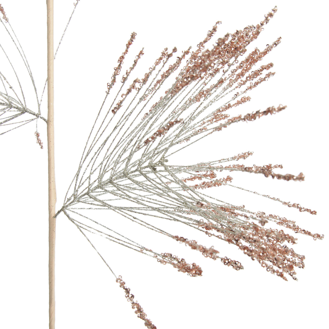 Rose Gold Glitter Grass Spray