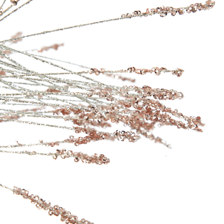 Rose Gold Glitter Grass Spray