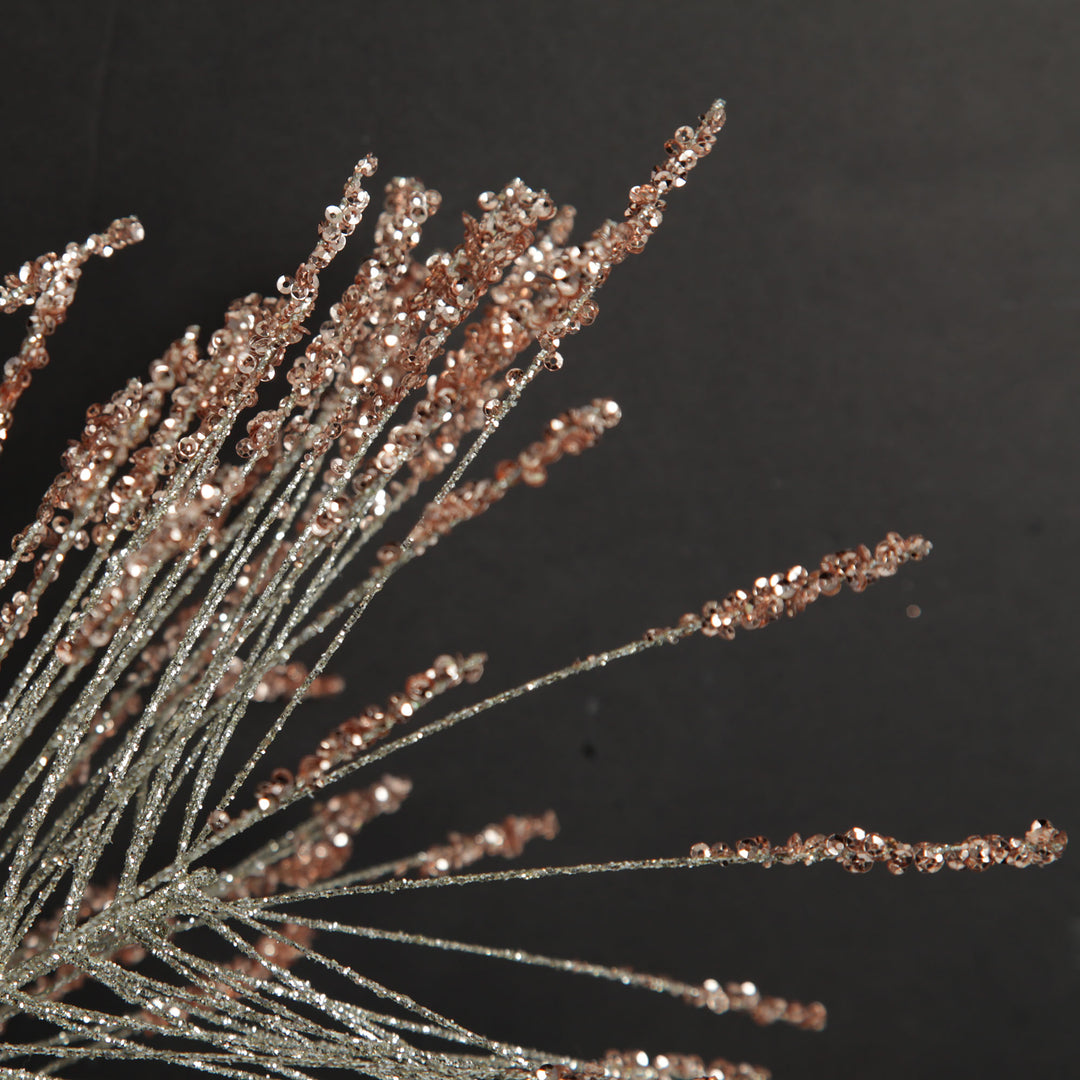 Rose Gold Glitter Grass Spray