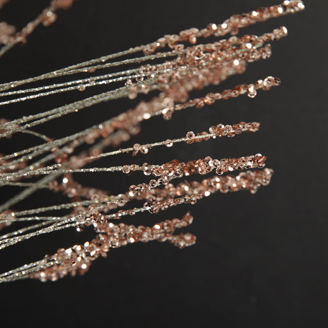 Rose Gold Glitter Grass Spray