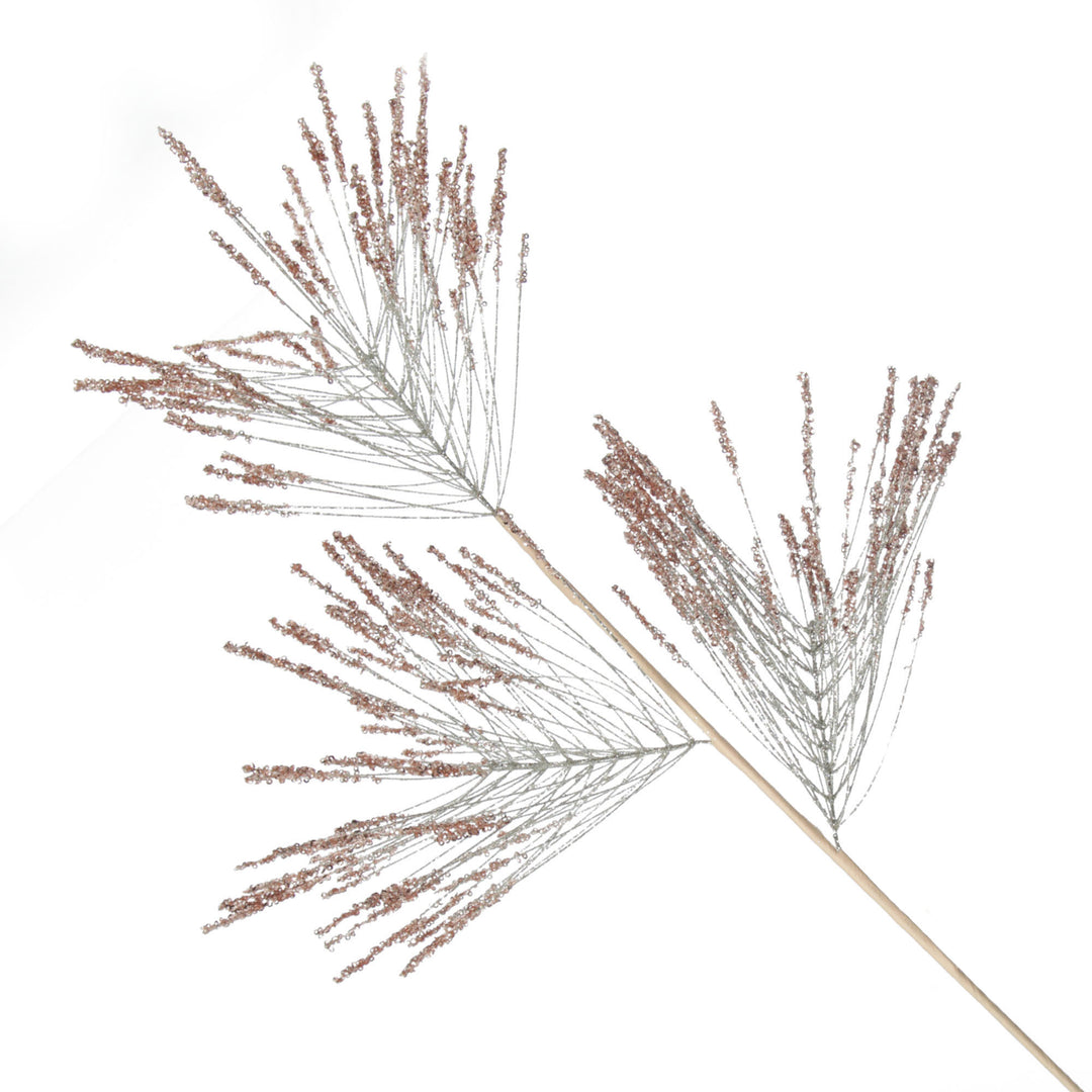 Rose Gold Glitter Grass Spray