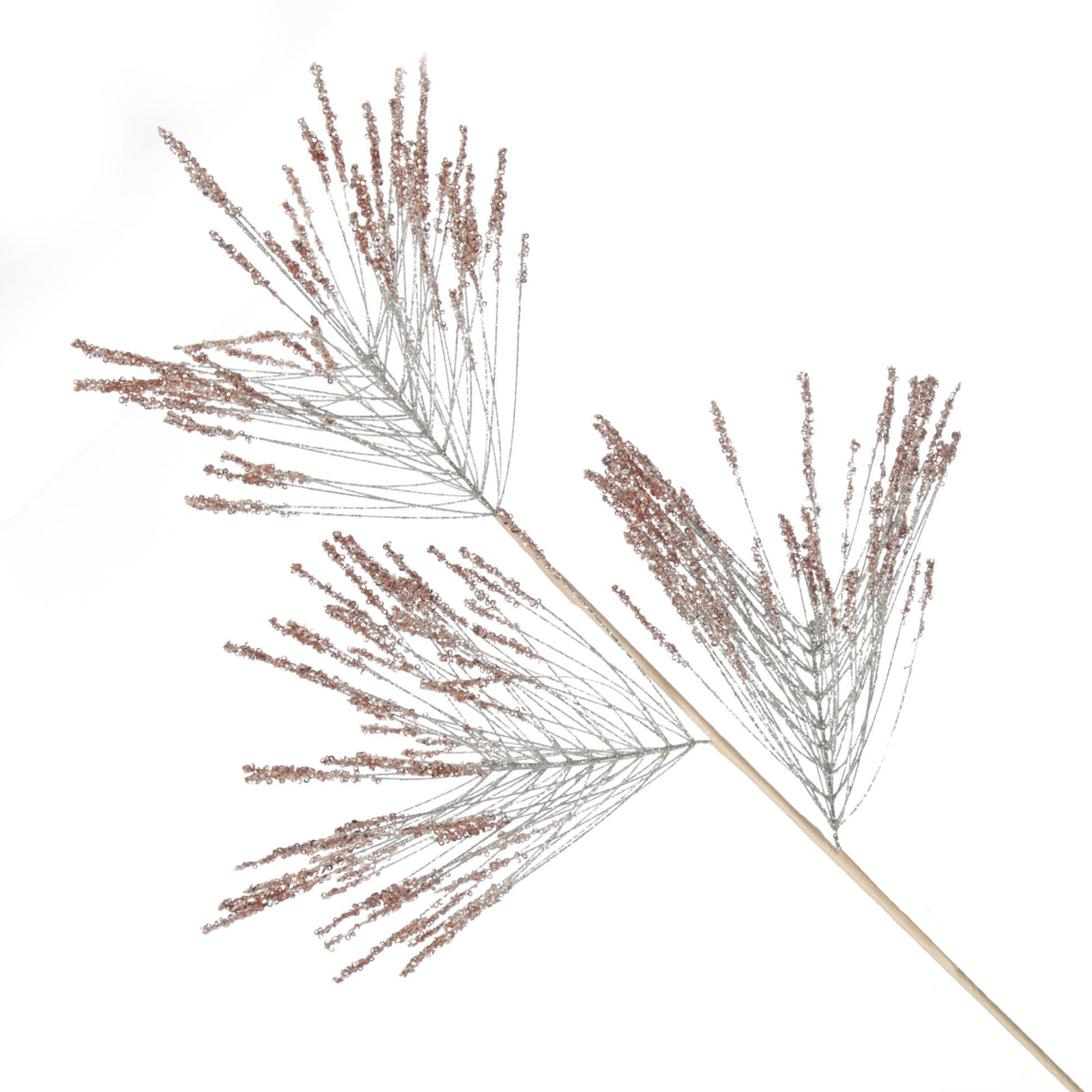 Rose Gold Glitter Grass Spray