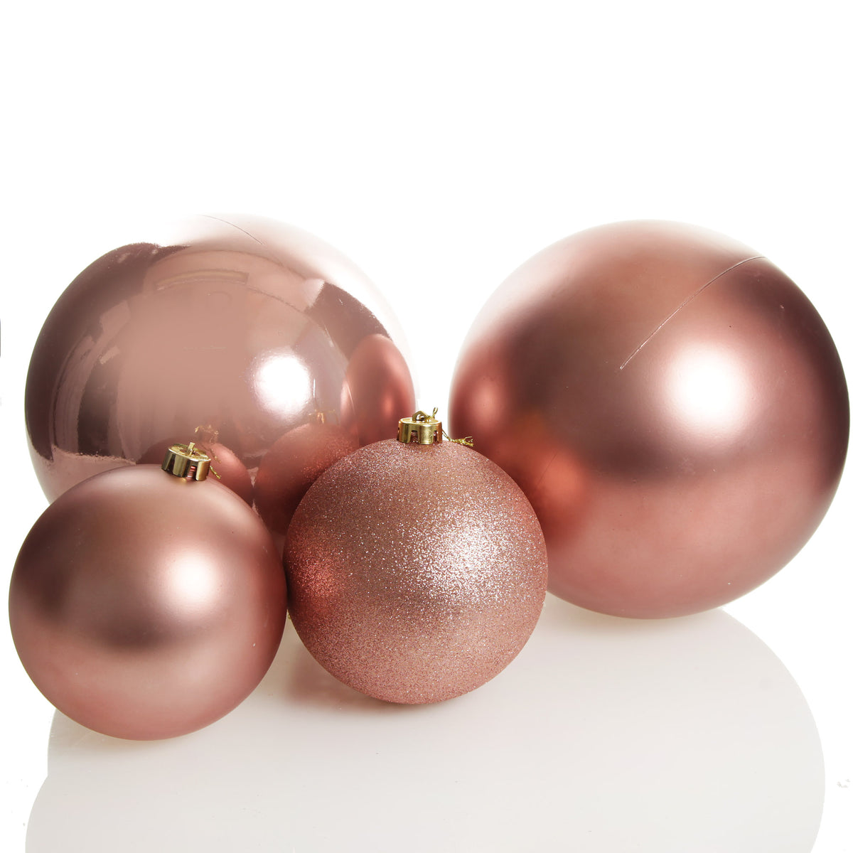 Rose Gold Jumbo Shatterproof Christmas Bauble Decoration