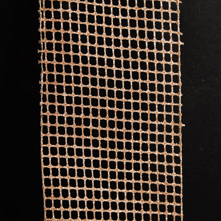 Rose Gold Mesh Wired Christmas RIbbon Garland