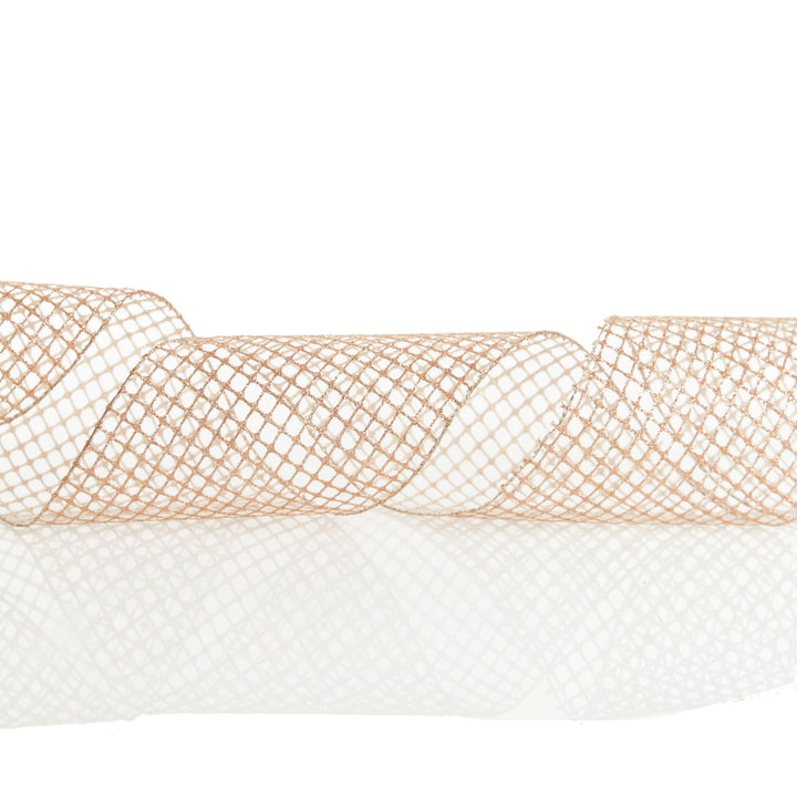 Rose Gold Mesh Wired Christmas RIbbon Garland