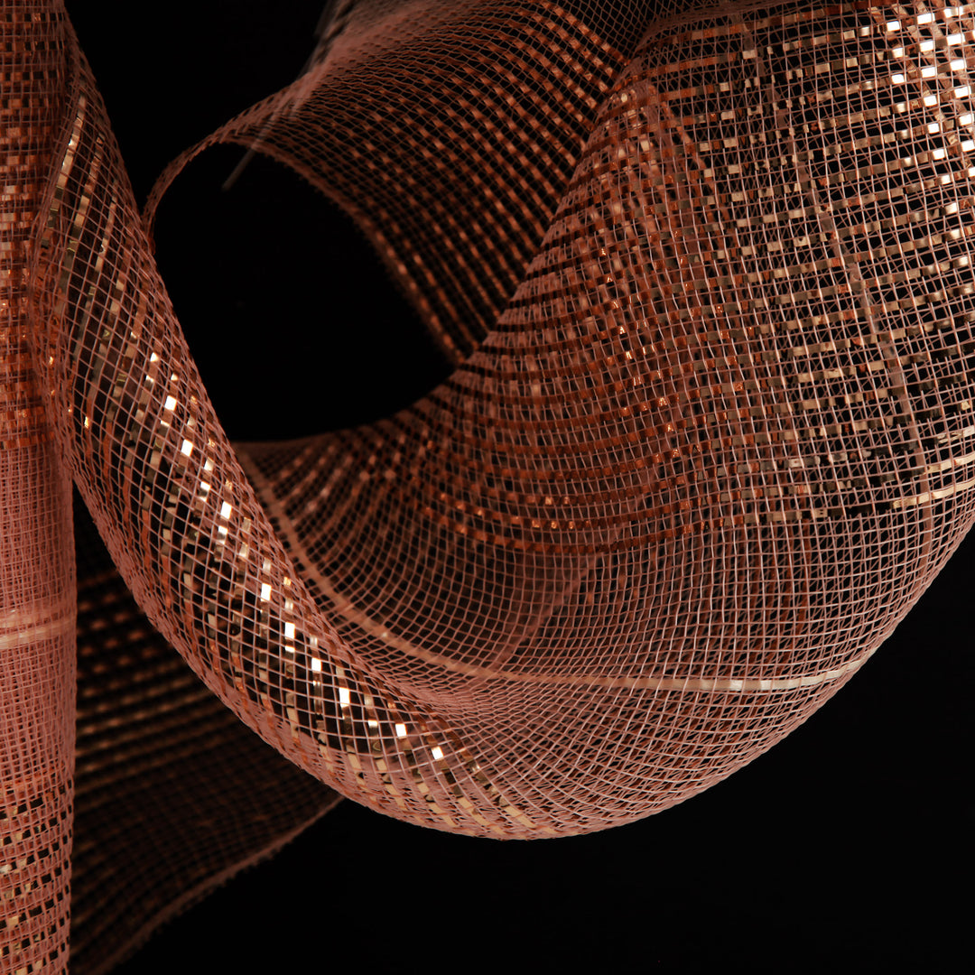 Rose Gold Metallic Stripe Decomesh Roll