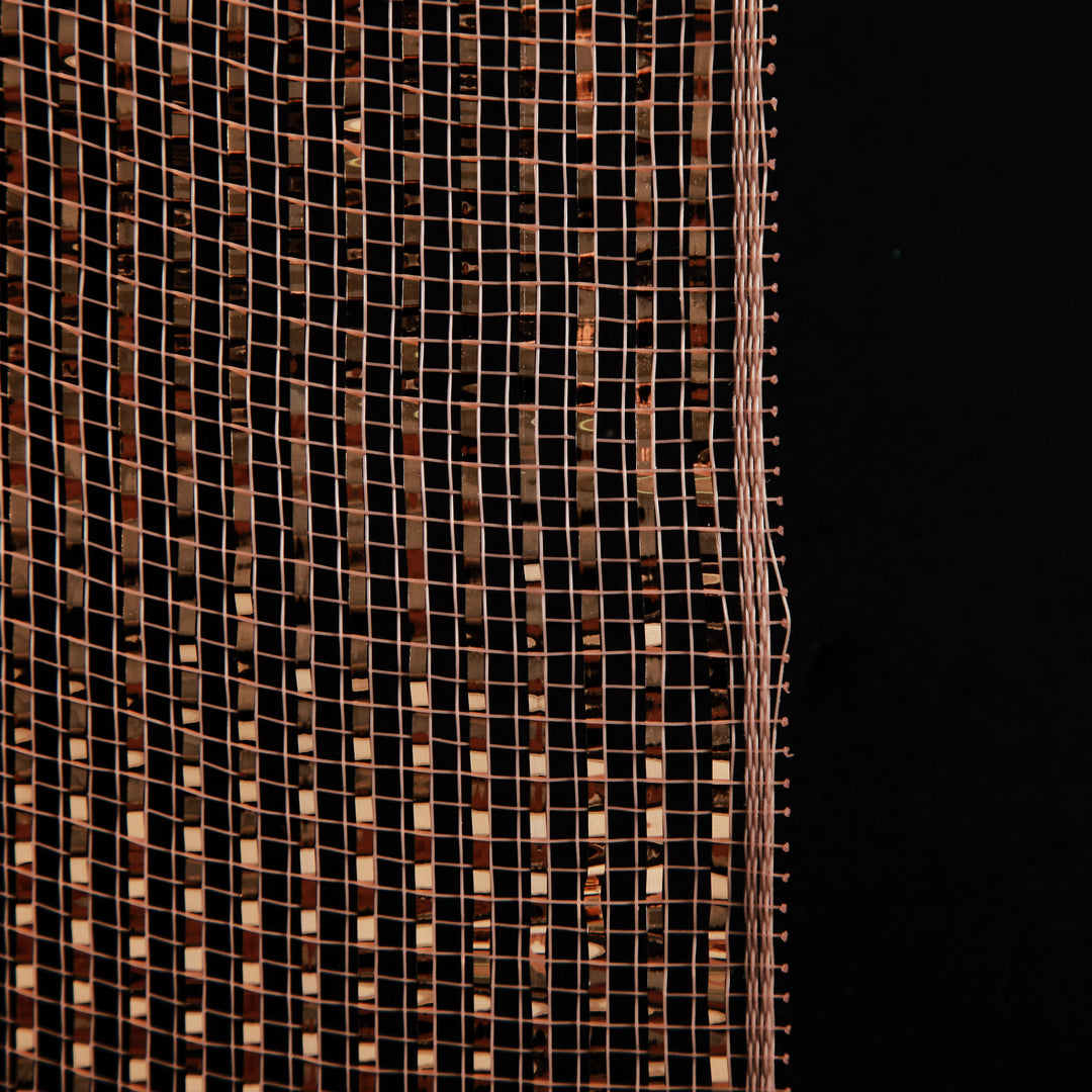Rose Gold Metallic Stripe Decomesh Roll