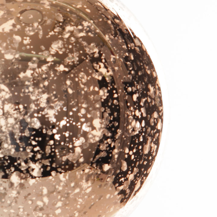 Rose Gold Sequin and Mercury Christmas Baubles 10cm - Set of 2