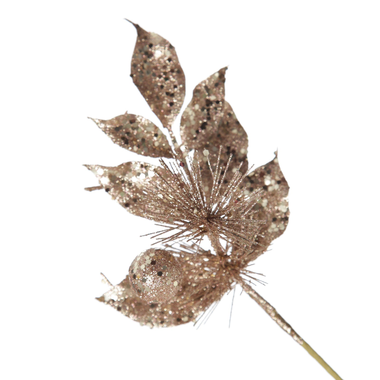 Rose Gold Sequin Leaves and Spike Spray