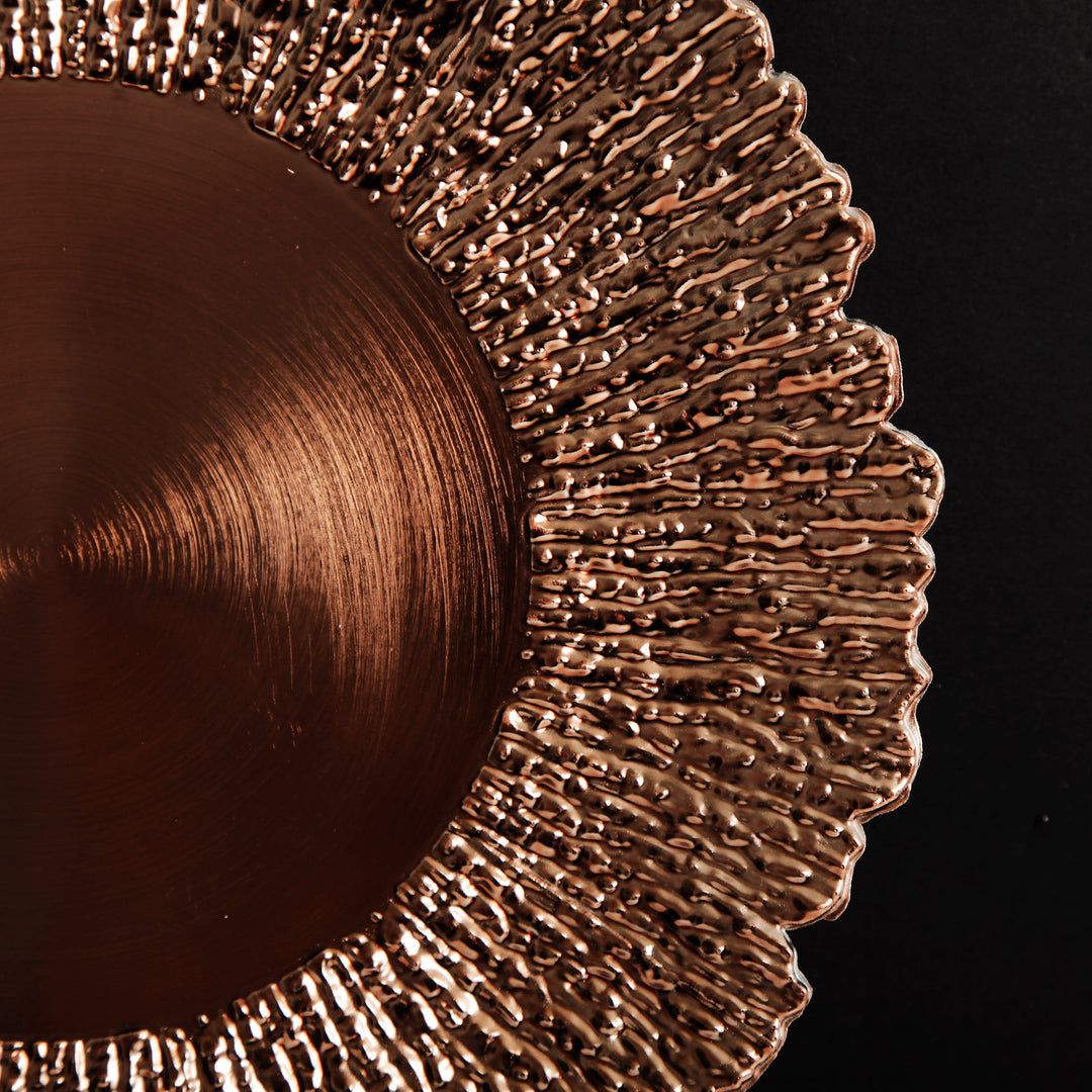 Rose Gold Sunburst Round Charger Plate