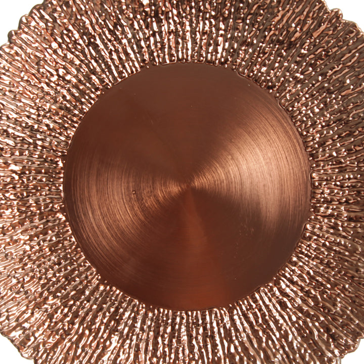 Rose Gold Sunburst Round Charger Plate