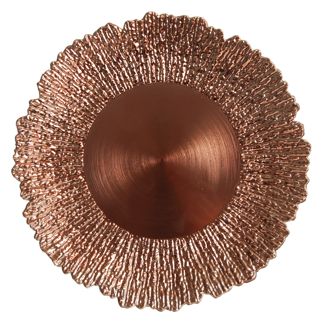 Rose Gold Sunburst Round Charger Plate