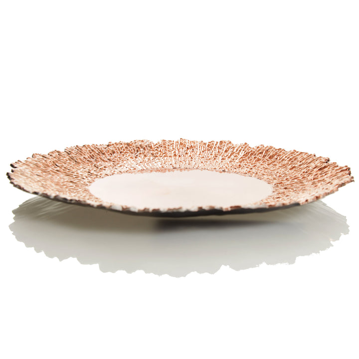 Rose Gold Sunburst Round Charger Plate