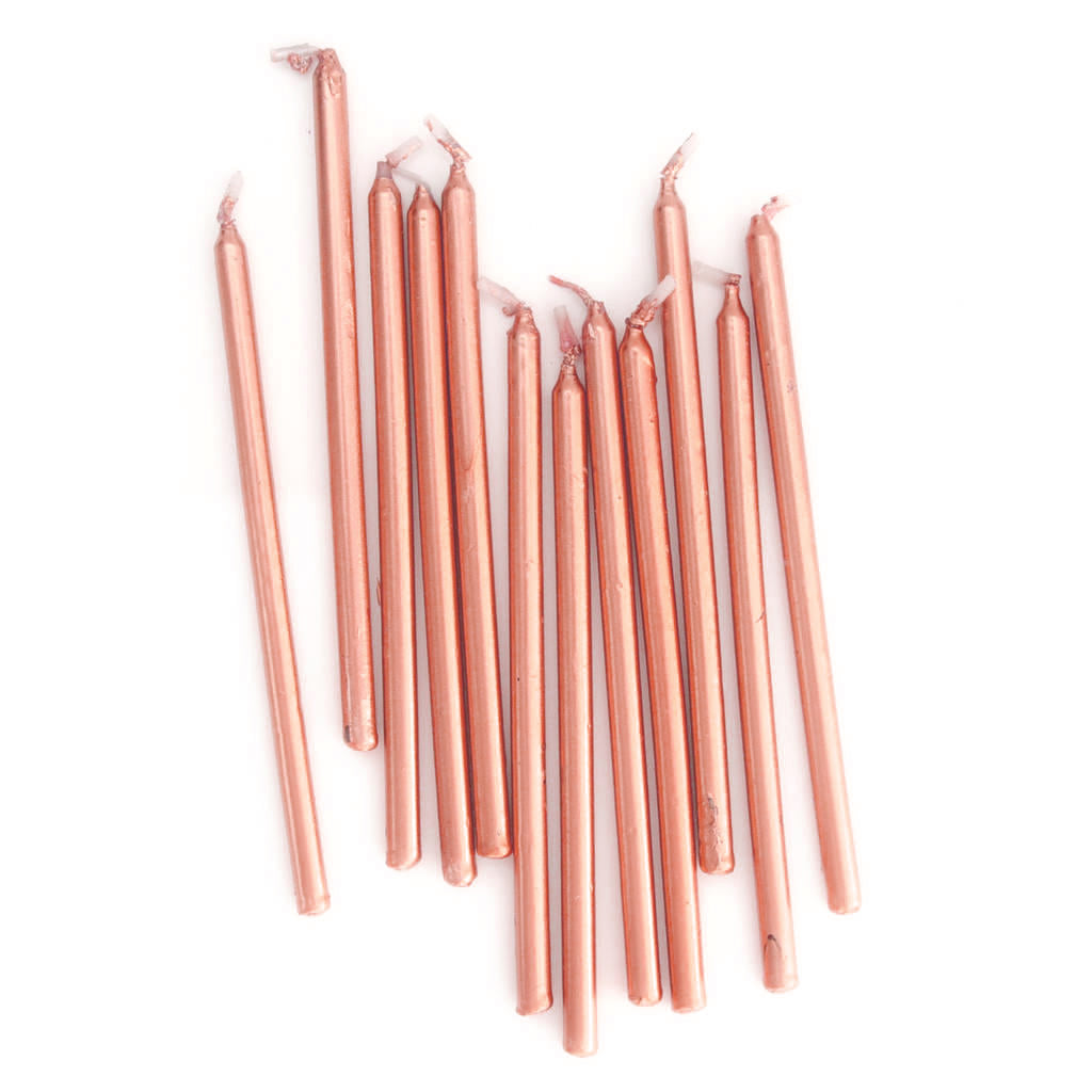 Rose Gold Tall Candles - Pack of 12