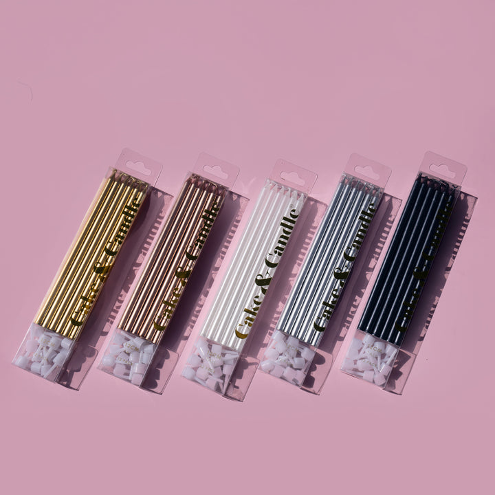 Rose Gold Tall Candles - Pack of 12
