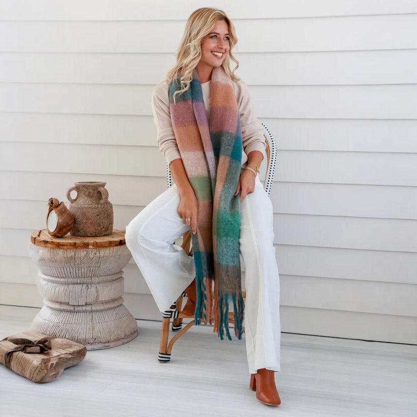 Rosewood Knit Wrap Scarf