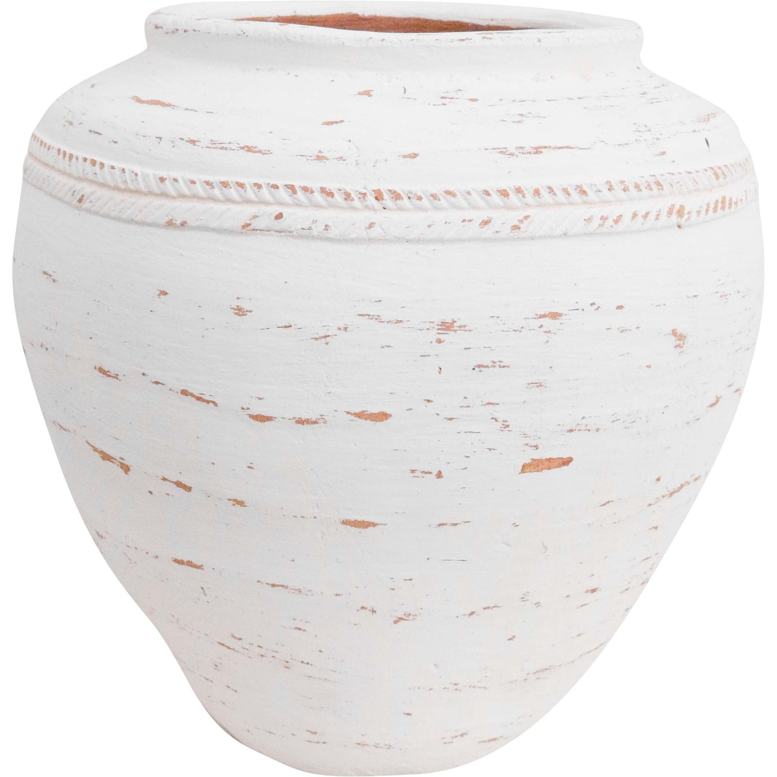 Rosina Distressed White Ceramic Vase