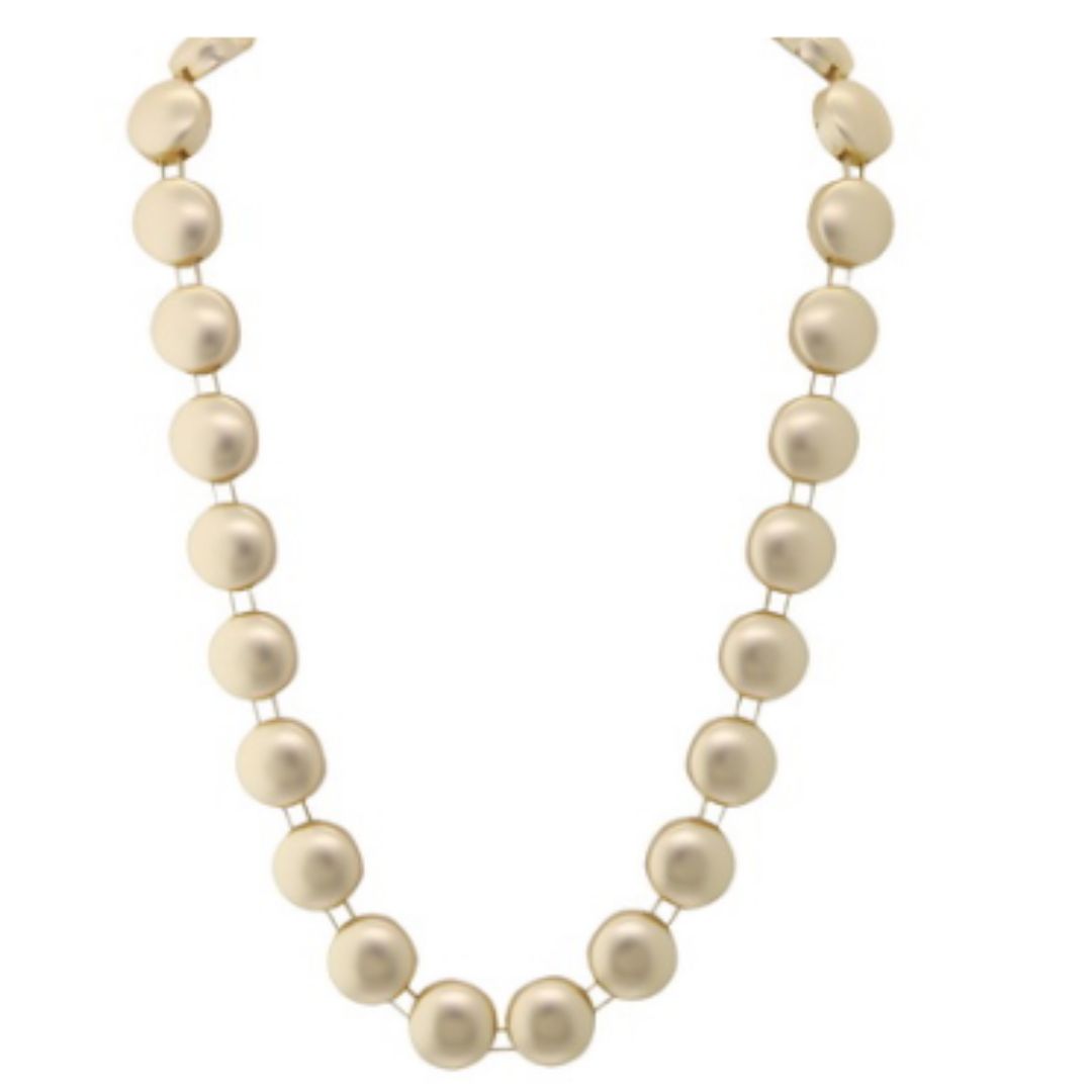 Round Disc Necklace - White