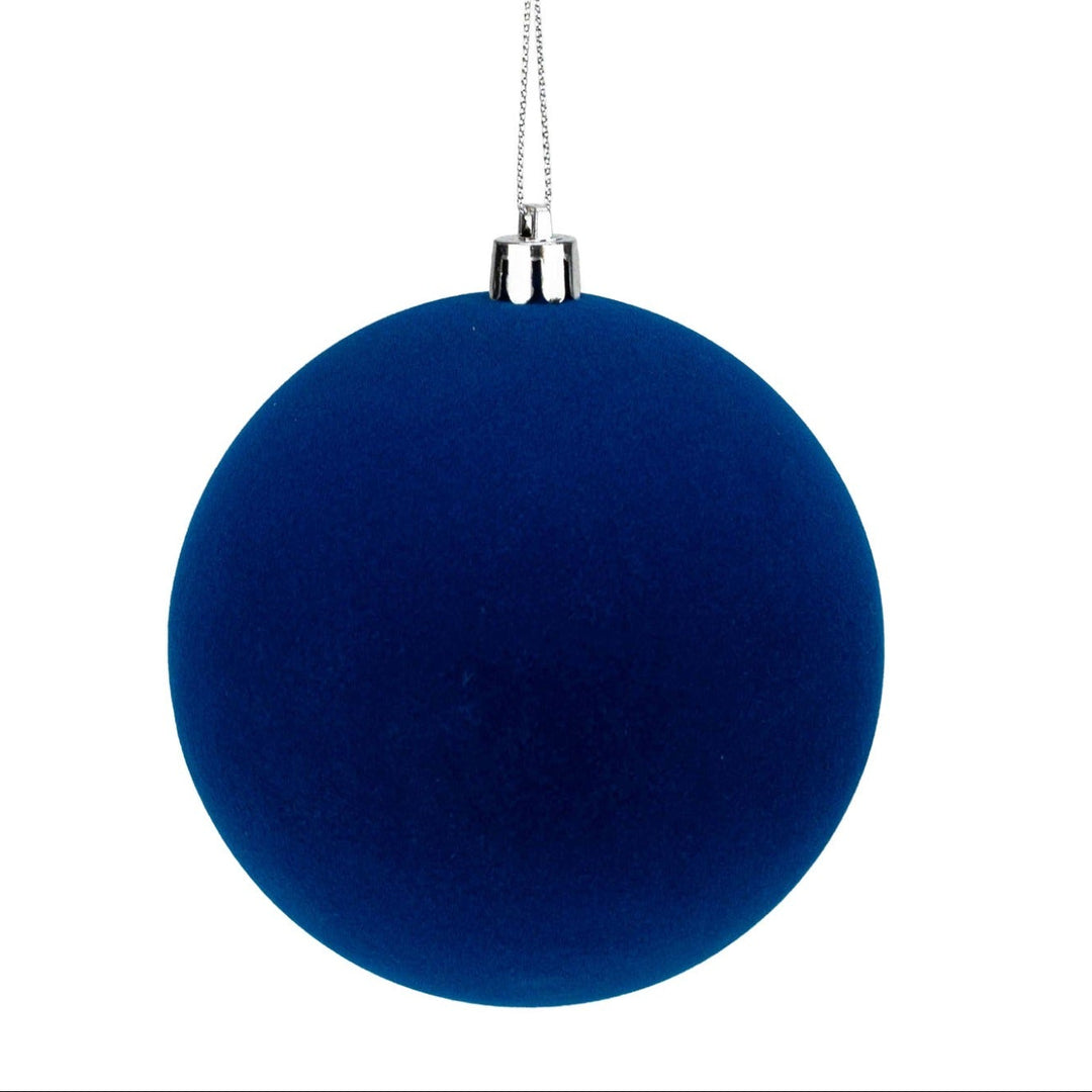 Royal Blue Flocked 10cm Bauble