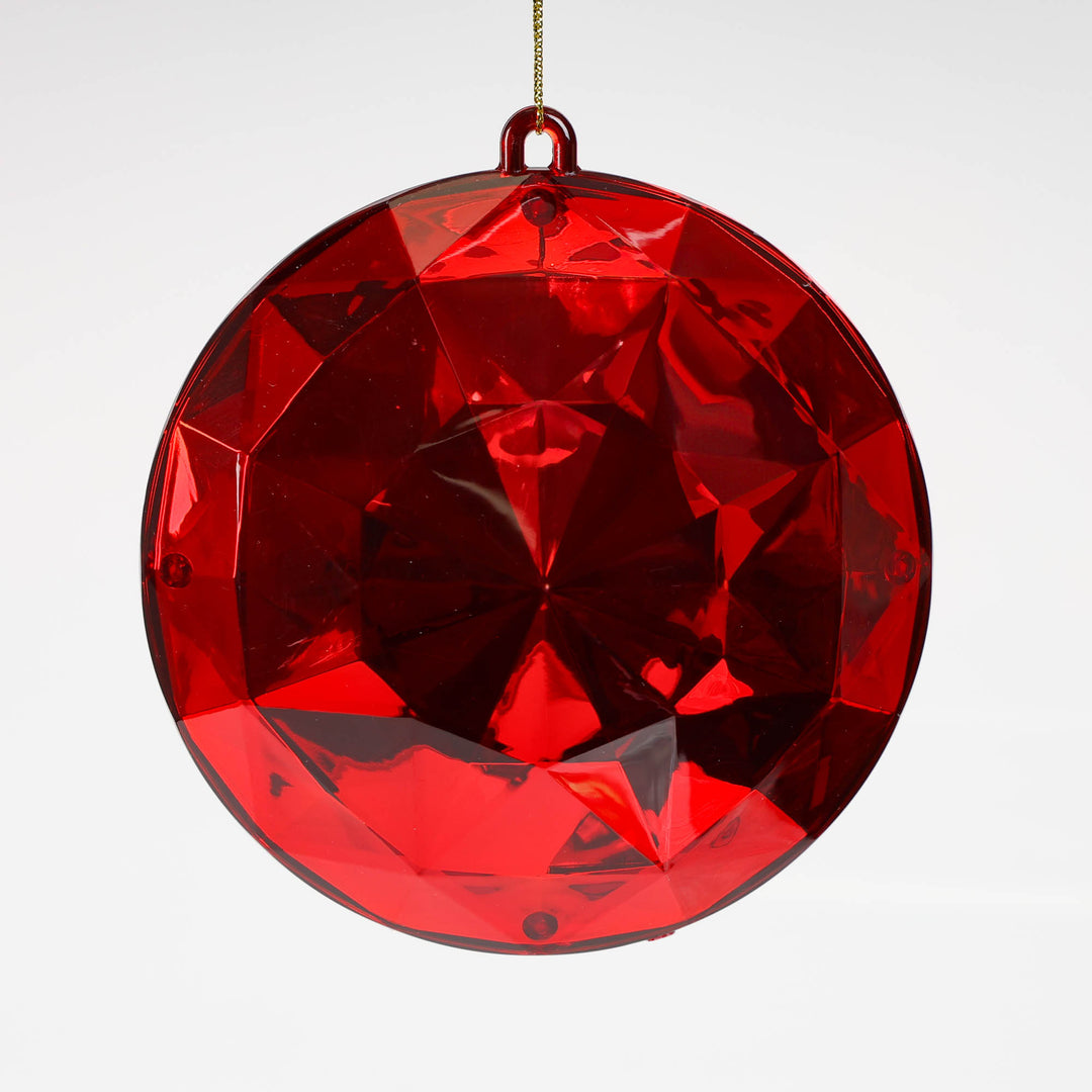 Ruby Red Round Cut Gem Tree Decoration 13cm (D)