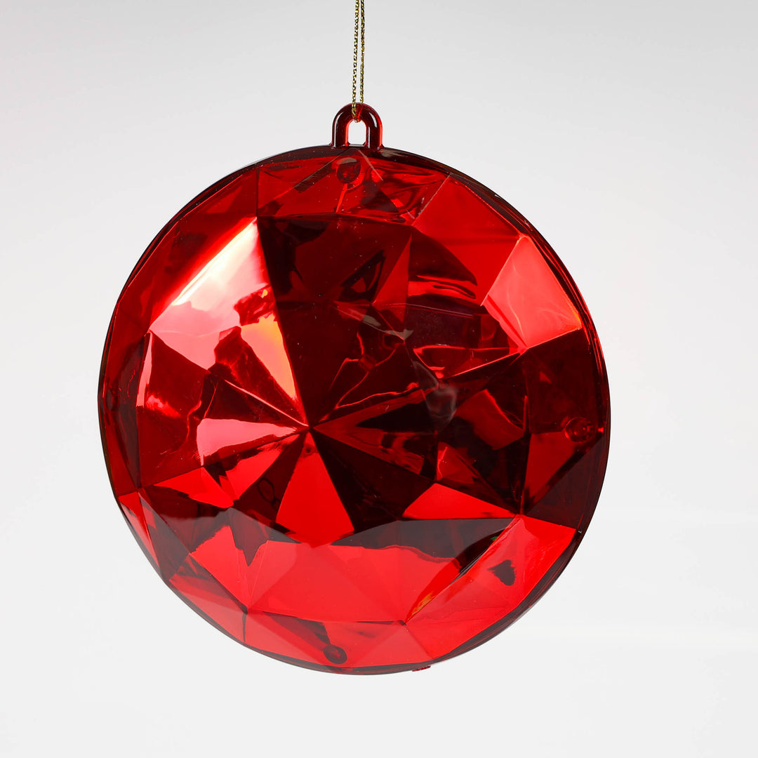 Ruby Red Round Cut Gem Tree Decoration 13cm (D)
