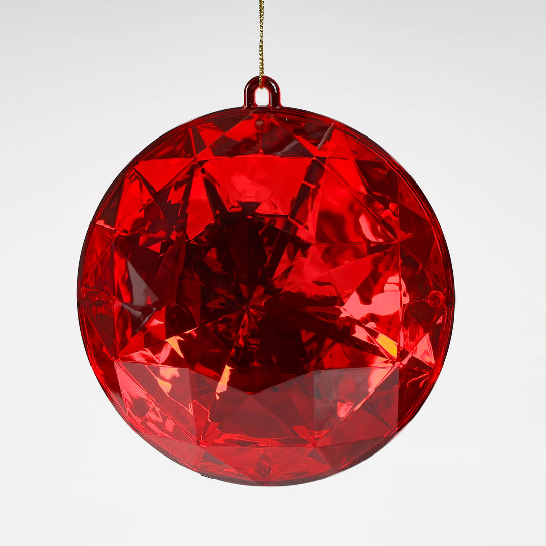 Ruby Red Round Cut Gem Tree Decoration 13cm (D)