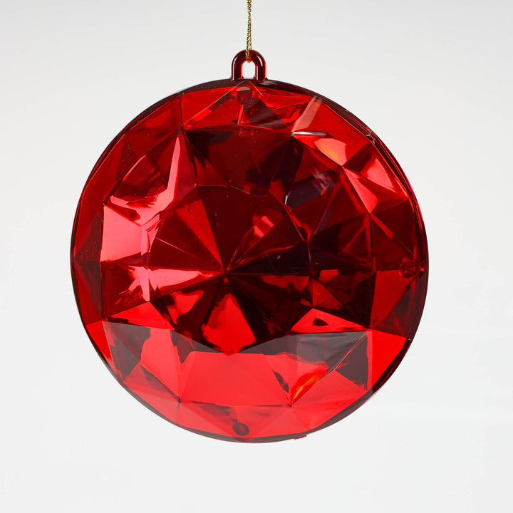 Ruby Red Round Cut Gem Tree Decoration 13cm (D)