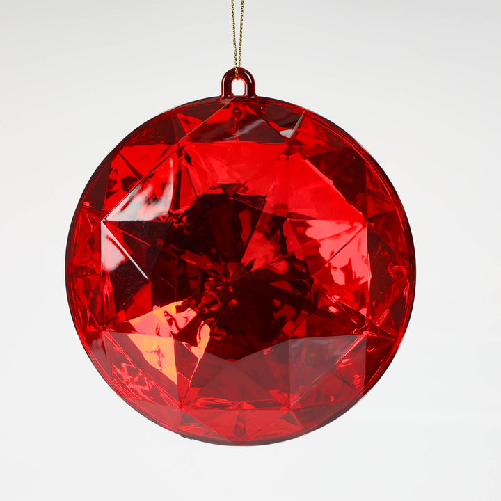 Ruby Red Round Cut Gem Tree Decoration 13cm (D)
