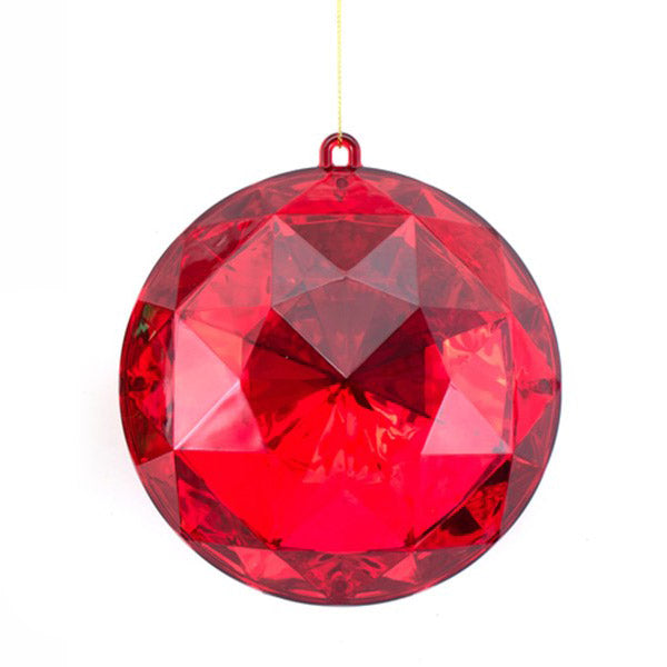 Ruby Red Round Cut Gem Tree Decoration 13cm (D)