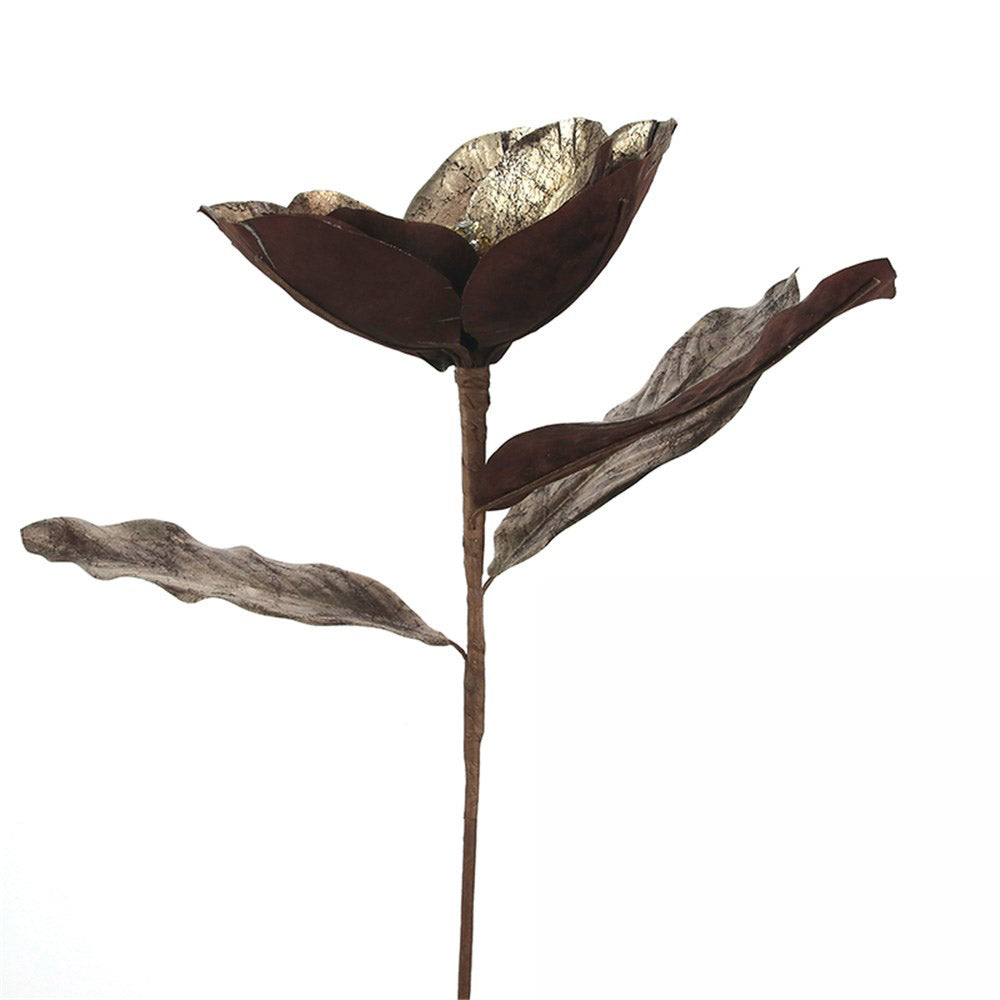 Rustic Bronze Magnolia Flower Stem 55cm(L)