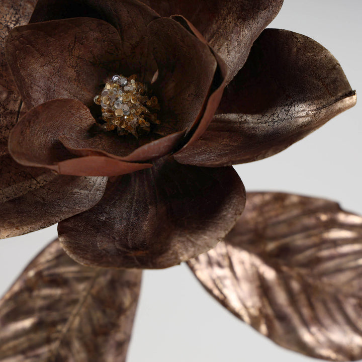 Rustic Bronze Magnolia Flower Stem 55cm(L)