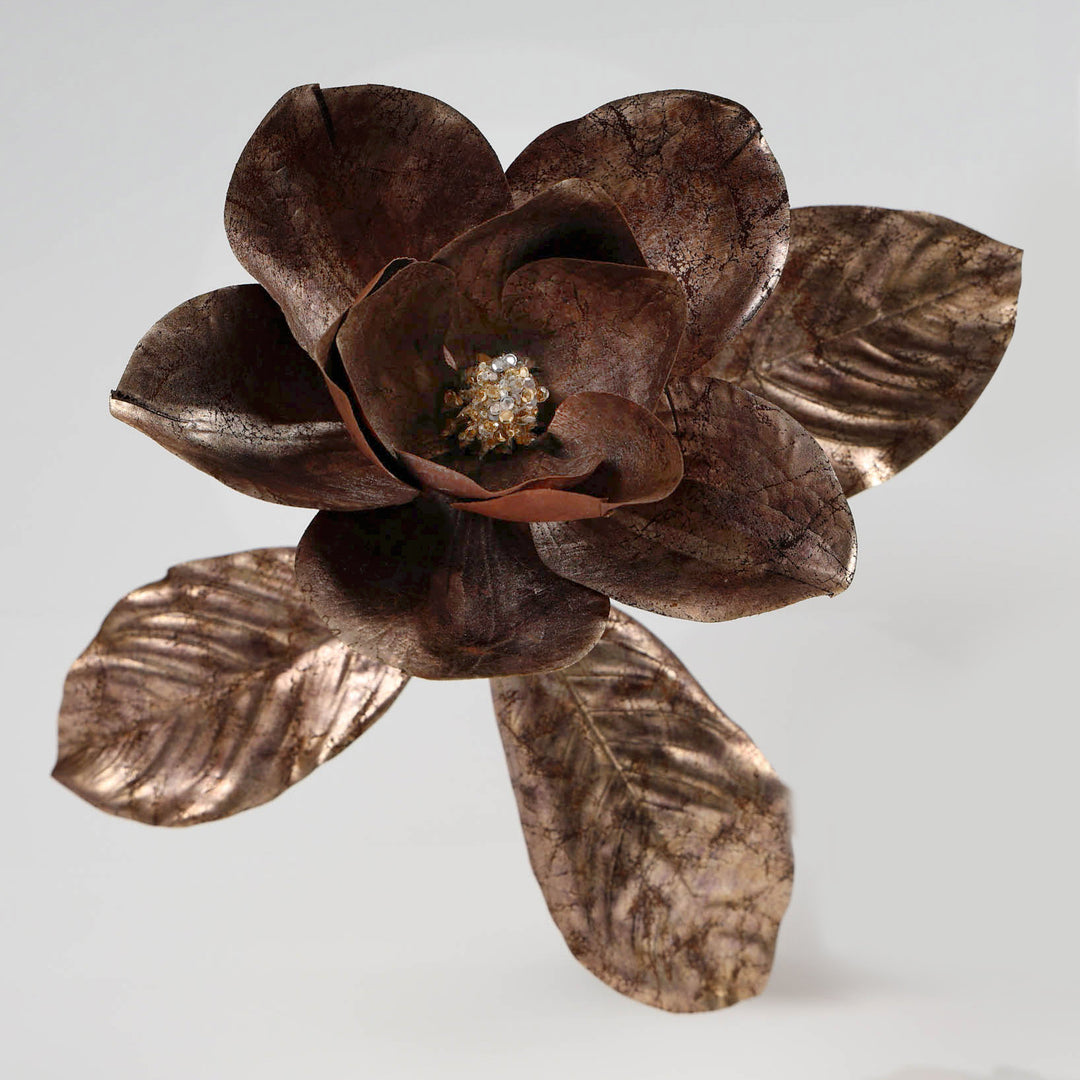 Rustic Bronze Magnolia Flower Stem 55cm(L)