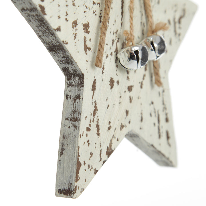 Rustic Christmas Tree Farm White Washed Star Ornament