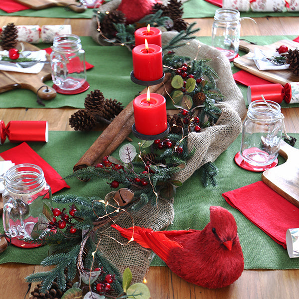 Natural Burlap Garland in Rustic Christmas
