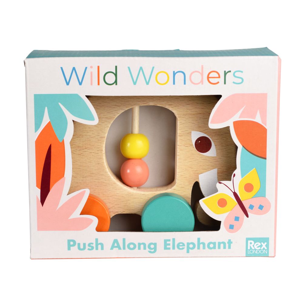 Wooden Toy - Wild Wonders Push Elephant
