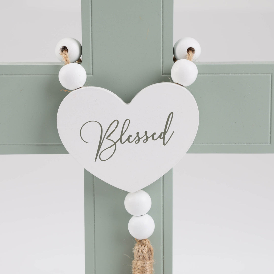 Sage Green Blessed Cross Ornament - 23cm