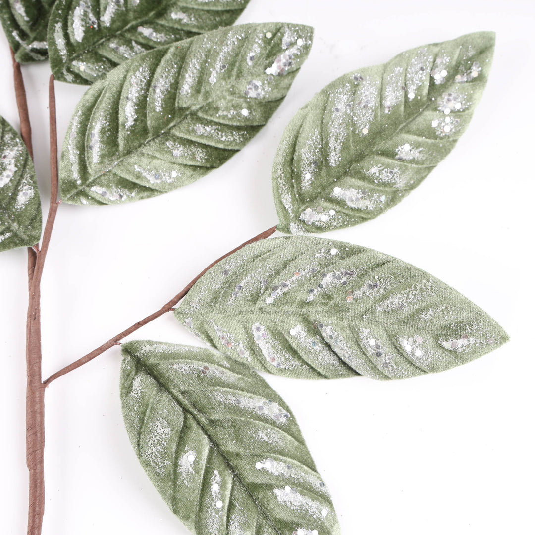 Sage Green Ribbed Velvet Leaf Stem - 78cm