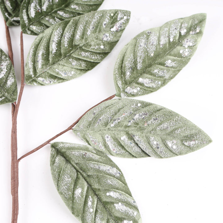 Sage Green Ribbed Velvet Leaf Stem - 78cm