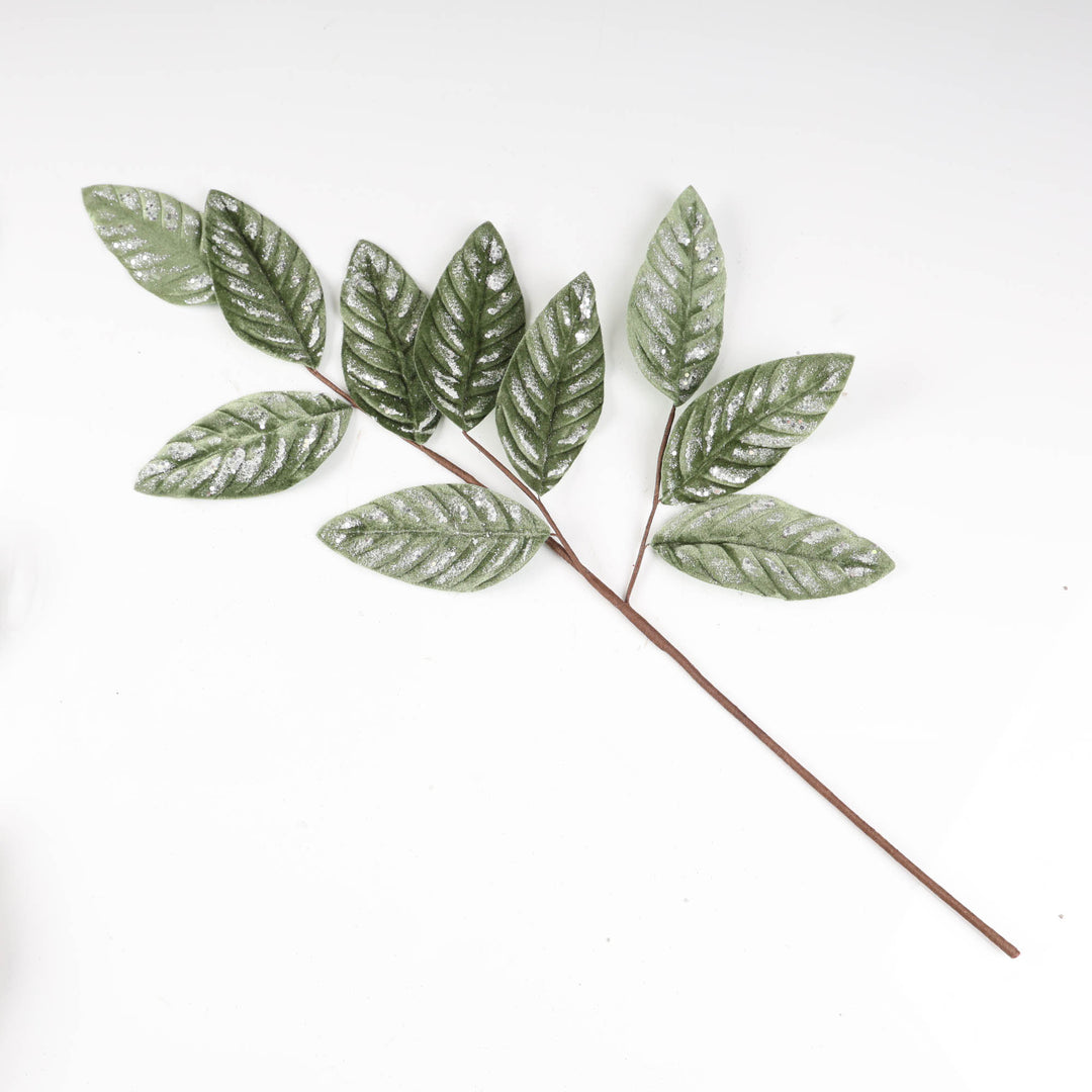 Sage Green Ribbed Velvet Leaf Stem - 78cm