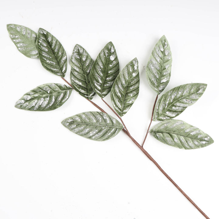 Sage Green Ribbed Velvet Leaf Stem - 78cm