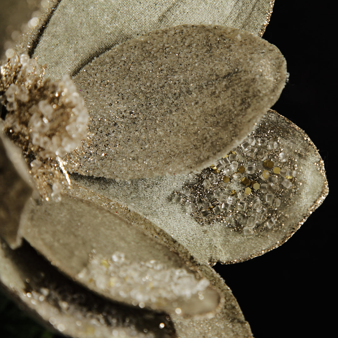 Sage Mixed Petal Magnolia Flower Stem with Beads